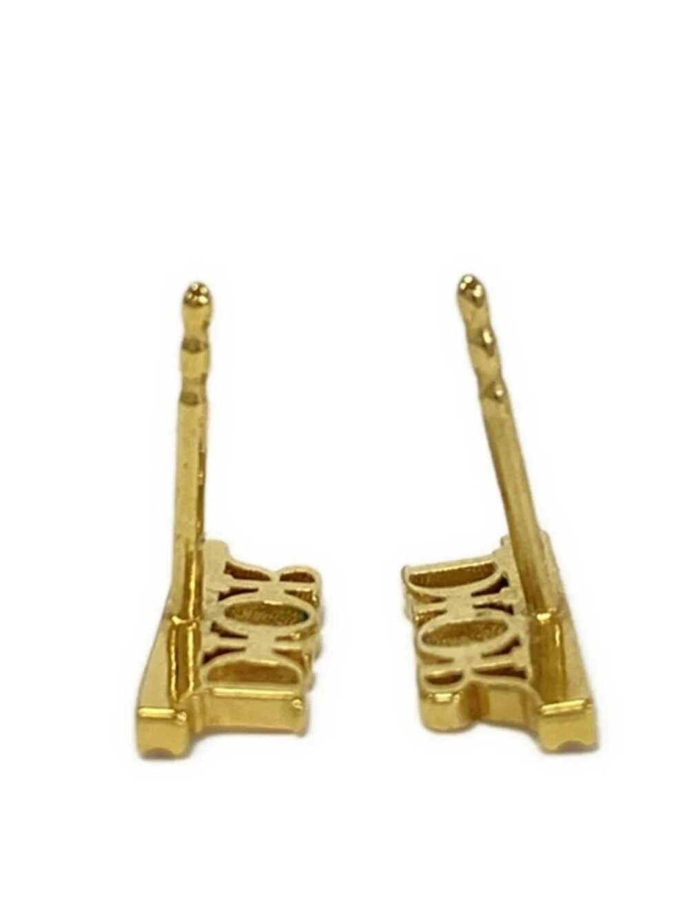 DIOR/ChristianDior Dio(r)evolution Gold Clear Hardware Rhinestones Earrings - Picture 3 of 4
